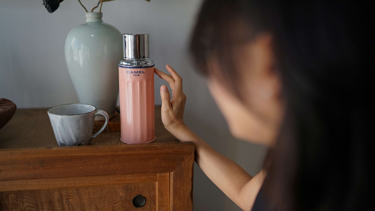 【香港CAMEL駱駝牌】122 系列真空玻璃內膽保溫瓶/ 450ml/綠拿鐵【買就送矽膠杯刷】