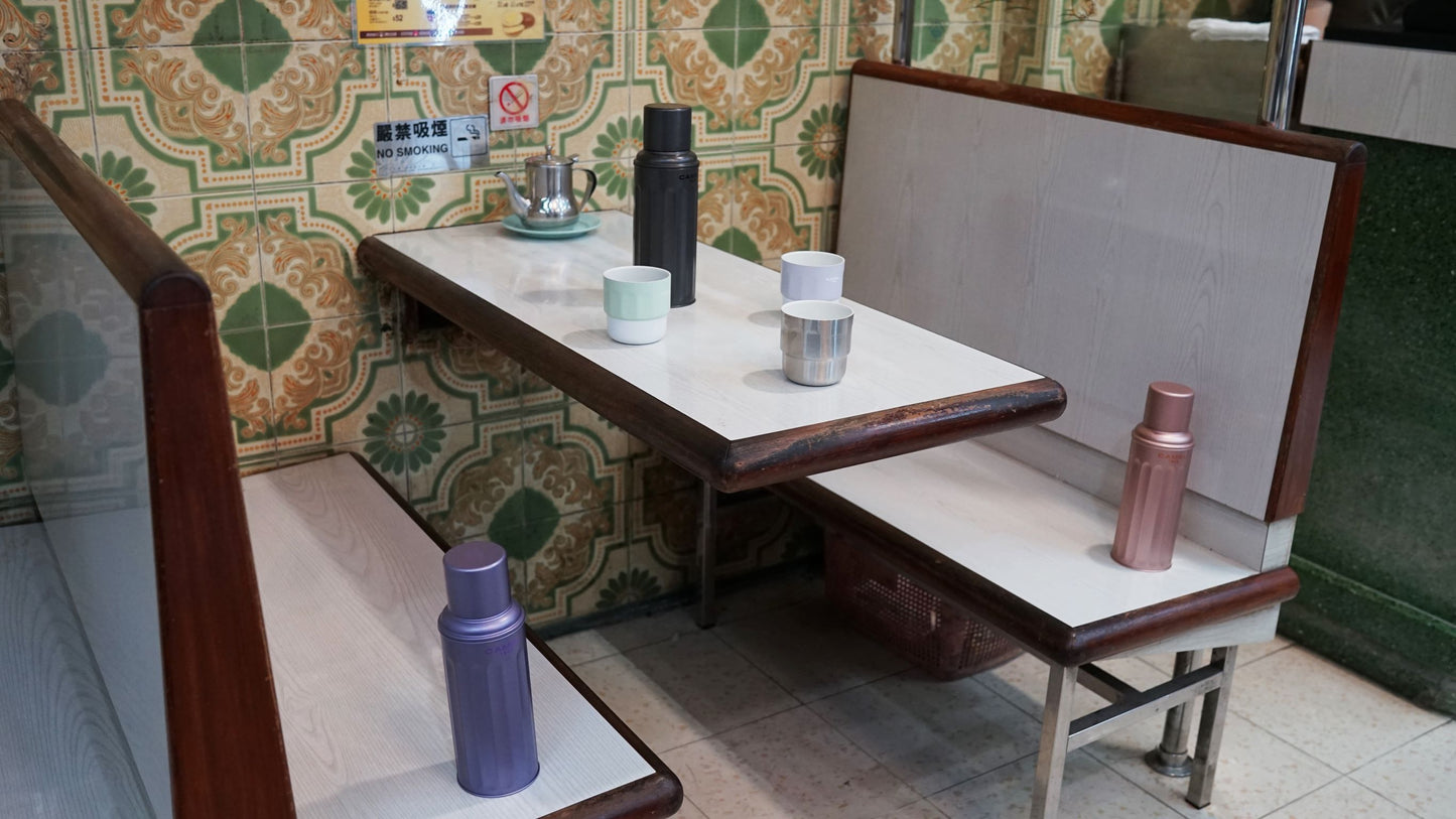 【香港CAMEL駱駝牌】122 SIGNATURE系列真空玻璃內膽保溫瓶/ 450ml/宇宙黑【買就送矽膠杯刷】