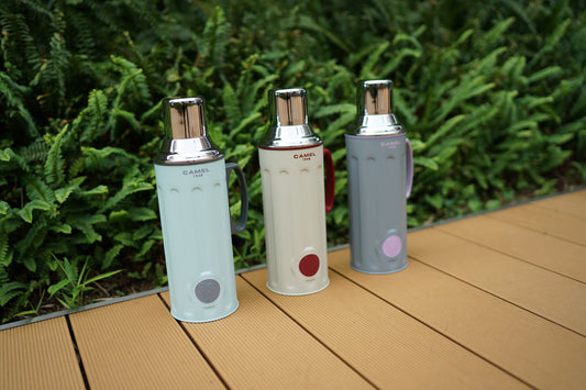 【香港CAMEL駱駝牌】312 系列真空玻璃內膽保溫壺/ 1100ml/水泥灰 【買就送矽膠杯刷】