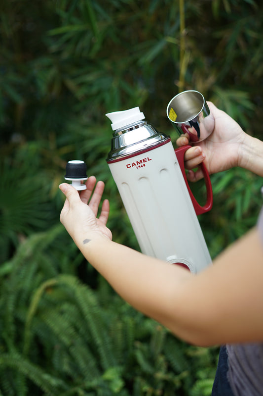 【香港CAMEL駱駝牌】312 系列真空玻璃內膽保溫壺/ 1100ml/燕麥奶【買就送矽膠杯刷】