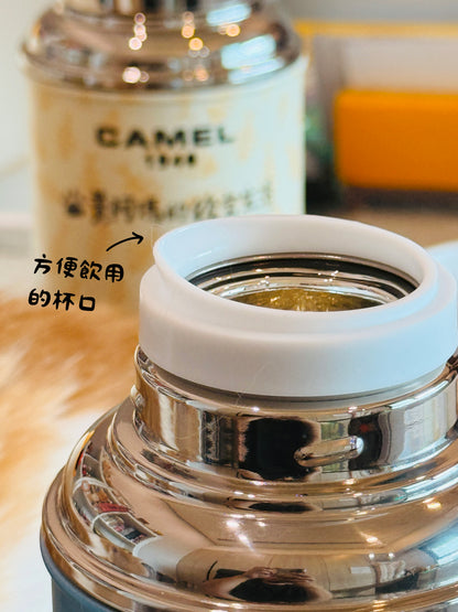 【香港CAMEL駱駝牌】黃阿瑪聯名 116 系列真空玻璃內膽保溫瓶/ 450ml/貓咪大集合款【買就送矽膠杯刷】