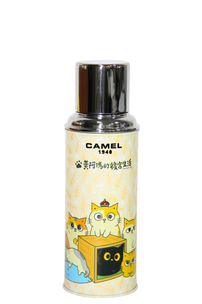【香港CAMEL駱駝牌】黃阿瑪聯名 116 系列真空玻璃內膽保溫瓶/ 450ml 【買就送矽膠杯刷】