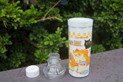 【香港CAMEL駱駝牌】黃阿瑪聯名 FLOW 53 系列陶瓷內膽隨行保溫瓶/ 530ml/糖果粉【買就送矽膠杯刷】