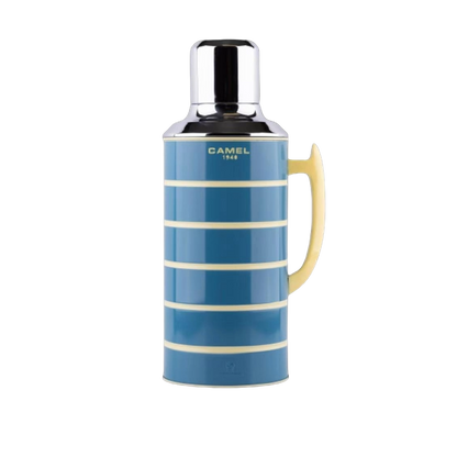 【香港CAMEL駱駝牌】412 系列真空玻璃內膽保溫壺/1500ml/海鹽蘇打條紋【買就送矽膠杯刷】