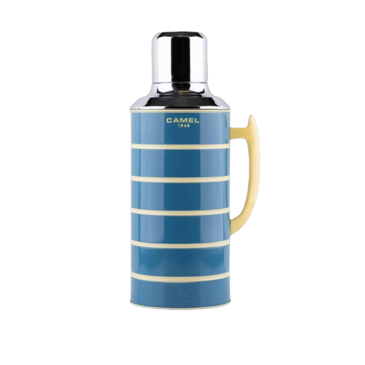 【香港CAMEL駱駝牌】412 系列真空玻璃內膽保溫壺/1500ml/海鹽蘇打條紋【買就送矽膠杯刷】