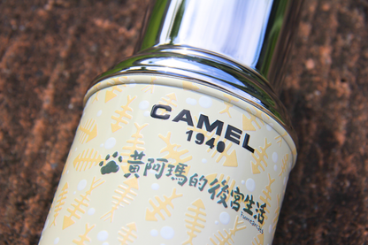 【香港CAMEL駱駝牌】黃阿瑪聯名 116 系列真空玻璃內膽保溫瓶/ 450ml 【買就送矽膠杯刷】