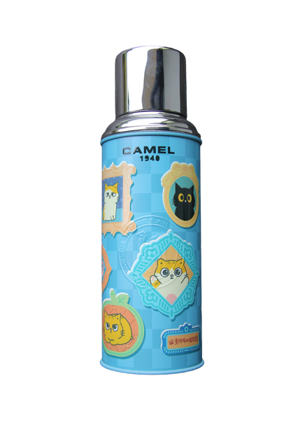 【香港CAMEL駱駝牌】黃阿瑪聯名 116 系列真空玻璃內膽保溫瓶/ 450ml 【買就送矽膠杯刷】