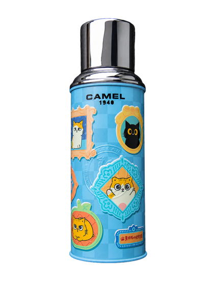 【香港CAMEL駱駝牌】黃阿瑪聯名 116 系列真空玻璃內膽保溫瓶/ 450ml 【買就送矽膠杯刷】