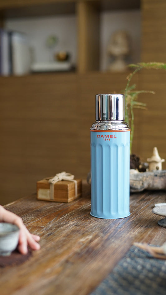 【香港CAMEL駱駝牌】122 系列真空玻璃內膽保溫瓶/ 450ml/雲朵藍