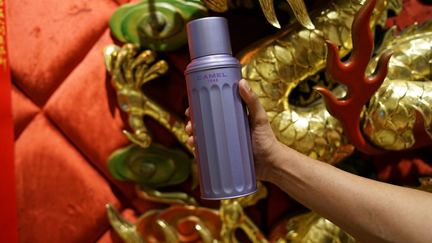 【香港CAMEL駱駝牌】122 SIGNATURE系列真空玻璃內膽保溫瓶/ 450ml/星空紫
