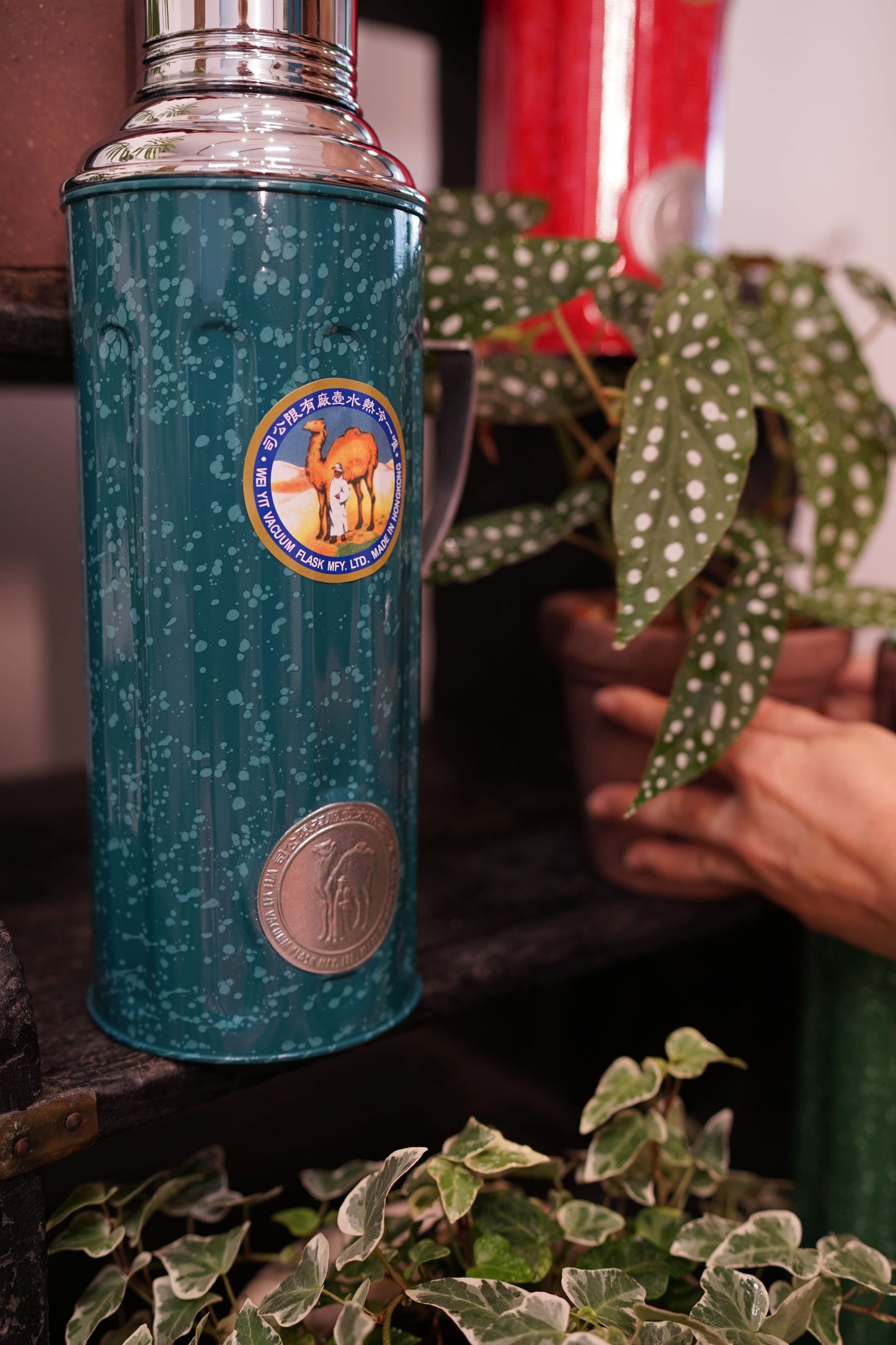 【香港CAMEL駱駝牌】331B 系列真空玻璃內膽保溫壺/ 1100ml/駱駝藍【買就送矽膠杯刷】