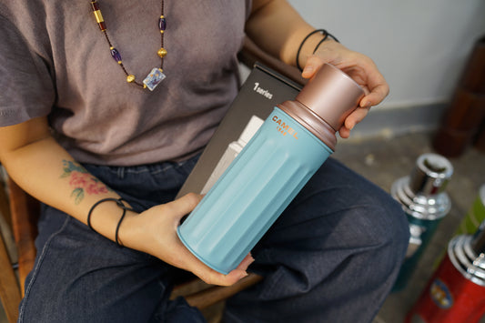【香港CAMEL駱駝牌】122 系列真空玻璃內膽保溫瓶/ 450ml/蒂芬妮玫瑰金-台灣限定色【買就送矽膠杯刷】