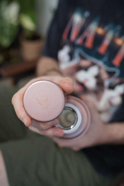 【香港CAMEL駱駝牌】122 系列真空玻璃內膽保溫瓶/ 450ml/蒂芬妮玫瑰金-台灣限定色【買就送矽膠杯刷】