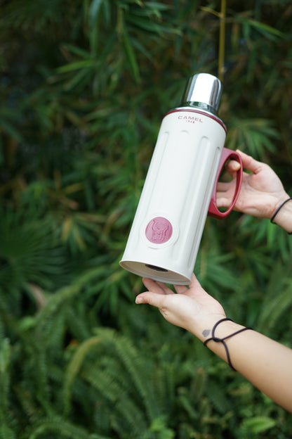 【香港CAMEL駱駝牌】312 系列真空玻璃內膽保溫壺/ 1100ml/燕麥奶【買就送矽膠杯刷】