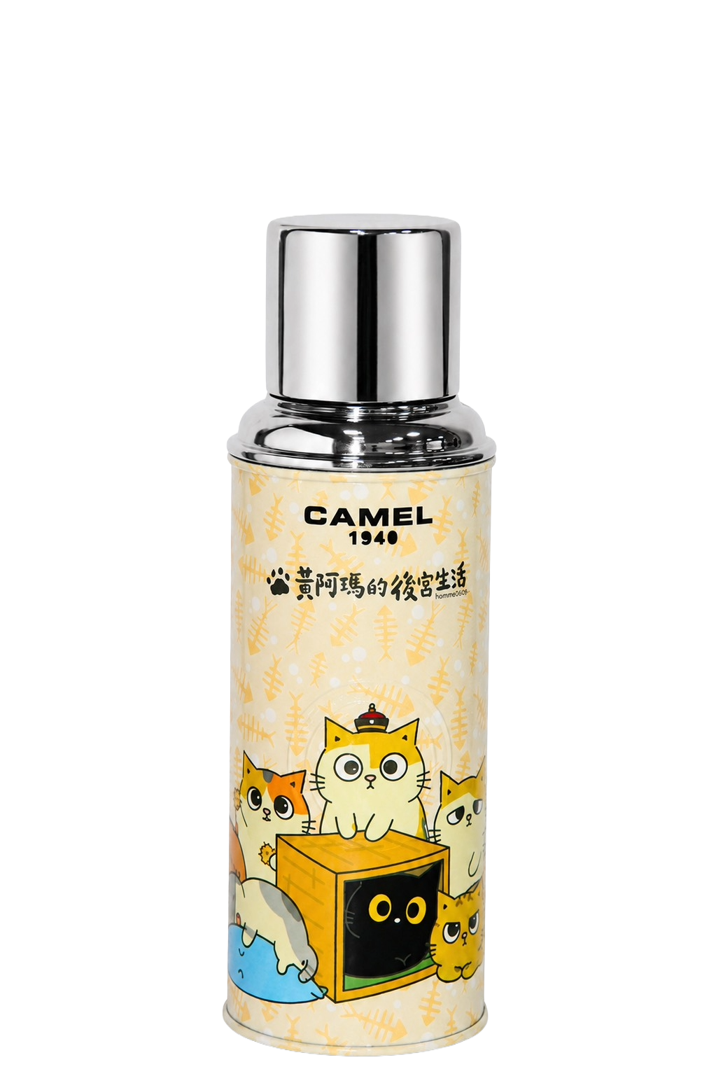 【香港CAMEL駱駝牌】黃阿瑪聯名 116 系列真空玻璃內膽保溫瓶/ 450ml 【買就送矽膠杯刷】