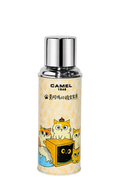 【香港CAMEL駱駝牌】黃阿瑪聯名 116 系列真空玻璃內膽保溫瓶/ 450ml 【買就送矽膠杯刷】